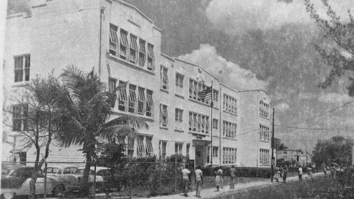 Booker T. Washington Junior/Senior High School was founded in 1926 in the Overtown neighborhood of Miami as the first public high school for Black students. Before the school’s opening, Black students had to leave Miami to attend high school. Booker T. Washington Junior/Senior High School was founded in 1926 in the Overtown neighborhood of Miami as the first public high school for Black students. Before the school’s opening, Black students had to leave Miami to attend high school.